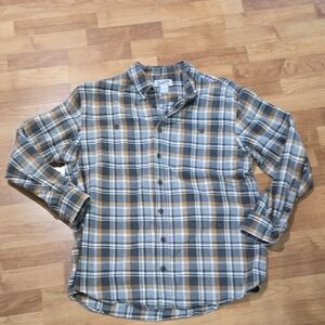Duluth Trading. Men's Long-Sleeve Plaid Button-Up Shirt - Gray & Mustard